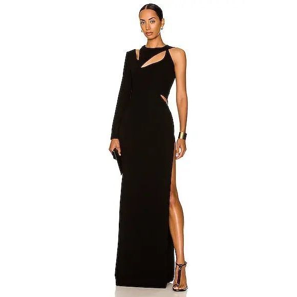 NWT MONOT One Shoulder Cut Out Gown Size US 2 $1495 - Picture 1 of 13
